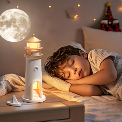 Mini Faro Lampara Con Proyección Lunar